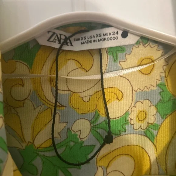 ZARA Floral Mini Wrap Dress with Satin Feel Size XS - Picture 7 of 16